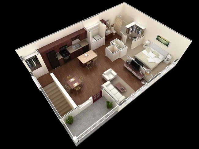 1x1 A2U 01220 floor plan